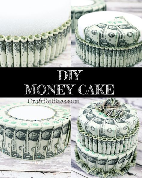 Birthday gift idea - DIY MONEY CAKE - How to make tutorial - Creative way to give $100 - Graduation Diy Money Cake, Tort Special, Money Birthday Cake, Graduation Money Gifts, Best Graduation Gifts, Graduation Money, Money Cake, Money Bouquet, Creative Money Gifts