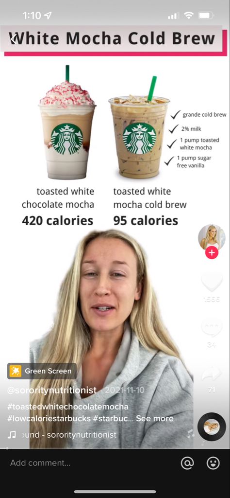 Low Calorie Starbucks Drinks Christmas, Low Calorie White Mocha Starbucks, Low Calorie Starbucks Christmas Drinks, Iced Toasted White Chocolate Mocha, Toasted White Chocolate Mocha Starbucks, White Mocha Cold Brew, Sugar Free Starbucks Drinks, Low Calorie Starbucks, Mocha Cold Brew