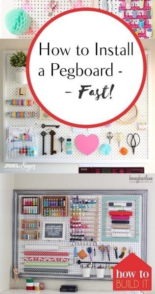 How to Install Pegboard--Fast! | How To Build It How To Install Pegboard, Pegboard Craft Room, Film Decor, Easy Diy Home Projects, Easy Home Improvement, Diy Home Projects, Craft Room Design, Diy Craft Room, Office Crafts