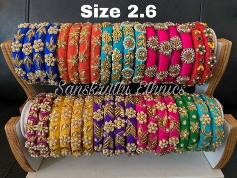 Maggam Bangles Designs, Aari Work Bangles Designs, Maggam Work Bangles Designs, Aari Work Bangles, Cloth Bangles, Maggam Work Bangles, Aari Bangles, Jewellery Roll, Flower Jewellery For Mehndi