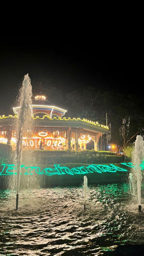 Enchanted Kingdom Philippines Aesthetic, Enchanted Kingdom Philippines, Enchanted Kingdom, Blue Butterfly Wallpaper, Friendship Photoshoot, Butterfly Wallpaper, Blue Butterfly, Field Trip, Night Time