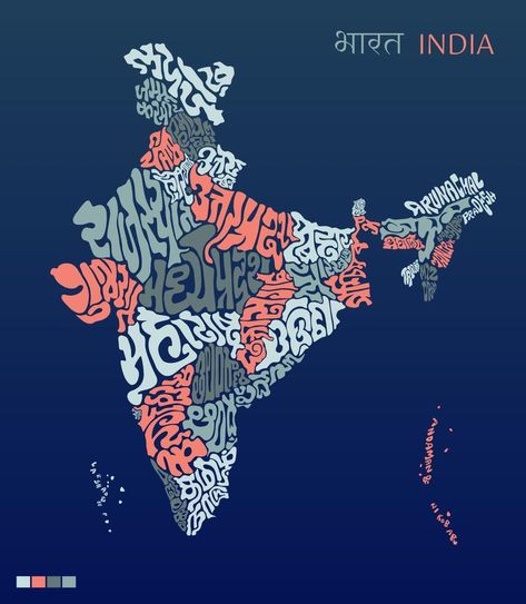 India map lettering with all indian state name in theirs state languages. India map typography. Indian Typography, Indian Map, Map Typography, Map Lettering, Gaming Wallpapers Hd, Language Map, Map Logo, S Logo Design, Map Outline