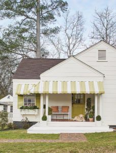 Small Wonder Small Cottage Exterior, Small House Exteriors, Tan House, Porch Addition, Bungalow Exterior, Home Exterior Makeover, Colonial Style Homes, Mediterranean Style Homes, Cottage Exterior