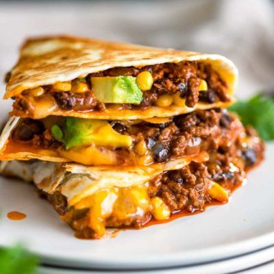 Recipe Index Crispy Ground Beef, Cheese Steak Quesadillas, Quesadilla Recipes Beef, Ground Beef Quesadillas, Ground Turkey Recipes Easy, Beef Quesadillas, Quesadilla Recipe, Quesadilla Recipes, Dinner With Ground Beef