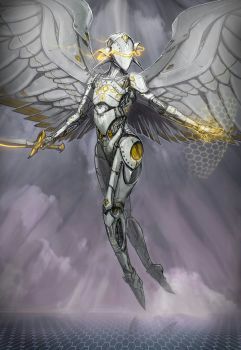 Robotic Angel, Cyberpunk Angel, Robot Angel, Fallen Out Of Love, Jaina Proudmoore, Art Bin, Android Art, Female Oc, Out Of Love