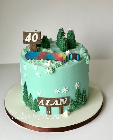 Snowboard Cake, Take The Cake, 40th Birthday, Cake Ideas, Snowboarding, Birthday Cake, Baking, Cake, Birthday