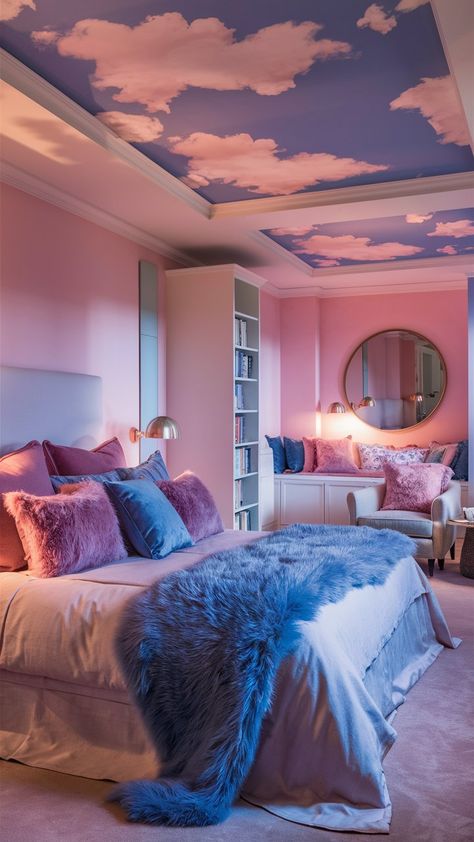 Blue And Purple Girls Bedroom, Blue Bedroom Ideas For Kids, Pink And Blue Girls Bedroom, Girls Blue Bedroom Ideas, Pink And Blue Room, Pink And Blue Bedroom Ideas, Pink Toddler Rooms, Pink And Blue Bedroom, Teen Bedroom Colors