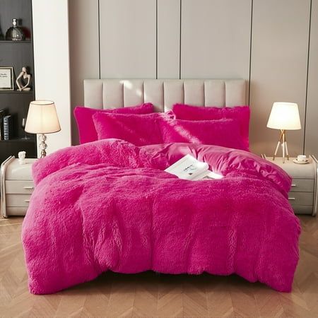 Faux Fur Bedding, Fluffy Duvet, Velvet Bedspread, Pink Comforter, Fluffy Bedding, Bedding Duvet, Down Comforter, Pink Bedroom, Pink Bedding