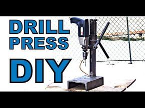 Drill Press Diy, Homemade Drill Press, Homemade Bench, Drill Press Stand, Diy Tools Homemade, Router Lift, Metal Ideas, Angle Drill, Drill Guide