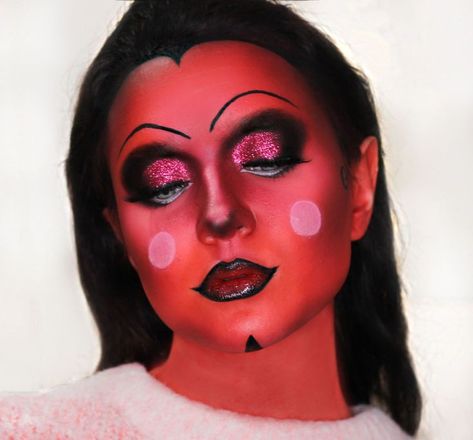 HIM from PowerPuff Girls makeup Him From Powerpuff, Powerpuff Costume, Him Powerpuff, Power Puff Costume, Powerpuff Girls Makeup, Powerpuff Girls Villains, Halloween Party Decor Diy, Clever Halloween Costumes, Halloween Photoshoot