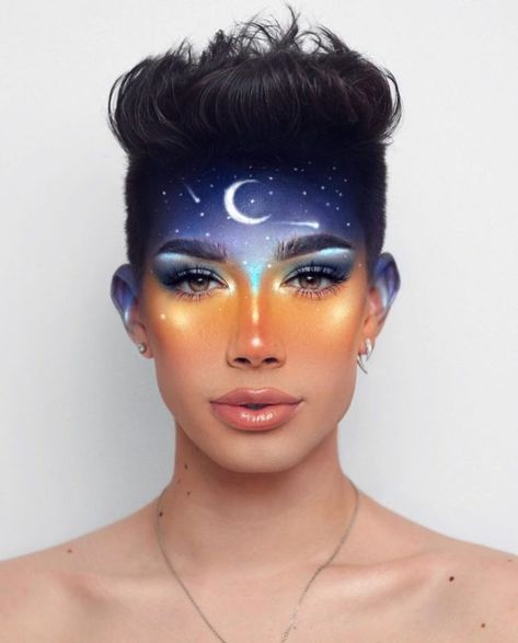 12 James Charles Looks You Can Copy James Charles, Night Sky, A Woman, Moon, Stars, Makeup, Make Up