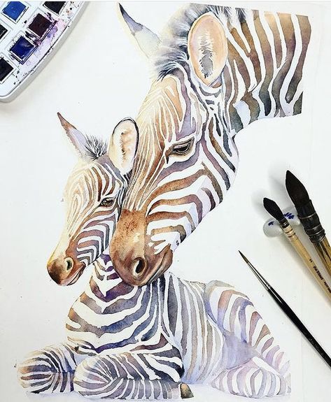 Zebra Art, Watercolor Blog, Instagram Illustration, Watercolor Horse, Watercolor Inspiration, Watercolor Drawing, Watercolor Animals, Art Watercolor, Zebras