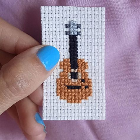 Guitar Cross Stitch, Stitch Guitar, Cufflinks, Cross Stitch, Guitar