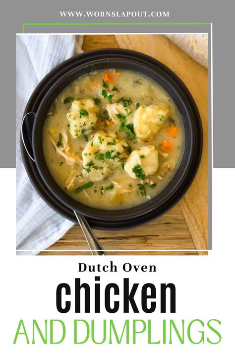 This Dutch Oven Chicken and Dumplings recipe is the ultimate comfort food, with a healthy classic chicken soup base and fluffy, herb-filled dumplings that make the soup creamy without using heavy cream. Hello, cold nights! Chicken And Dumplings Dutch Oven Easy, Chicken And Dumplings Recipe Dutch Oven, Chicken And Dumplings Using Whole Chicken, Roasted Chicken And Dumplings, Chicken And Dumplings With Whole Chicken, Stewed Whole Chicken Recipes, Stewed Chicken And Dumplings, Chicken And Dumplings Whole Chicken, Whole Chicken Stew