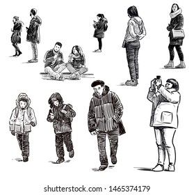 Similar Images, Stock Photos & Vectors of urban citizen in the rain - 569981842 | Shutterstock Human Sketch, Urban People, Human Figure Sketches, Walking People, Sketches Of People, People Walking, Figure Sketching, Architectural Sketch, Painting People