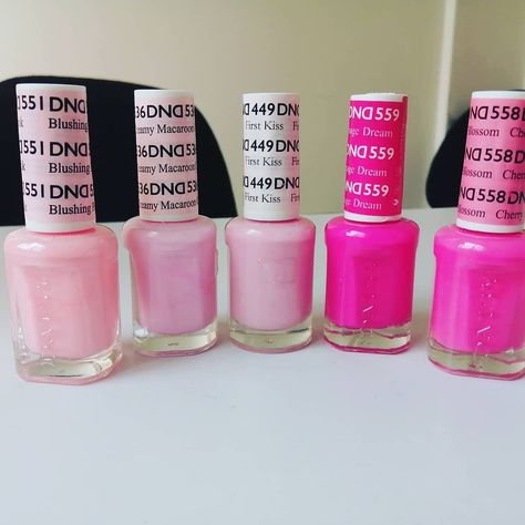 Dnd Ombre Nails, Dnc Pink Colors, Dnd Gel Light Pink, Barbie Pink Nails Dnd, Shades Of Pink Nail Polish, Dnd Icy Pink, Dnd Neon Pink, Dnd Cherry Blossom, Dnd Bright Pinks