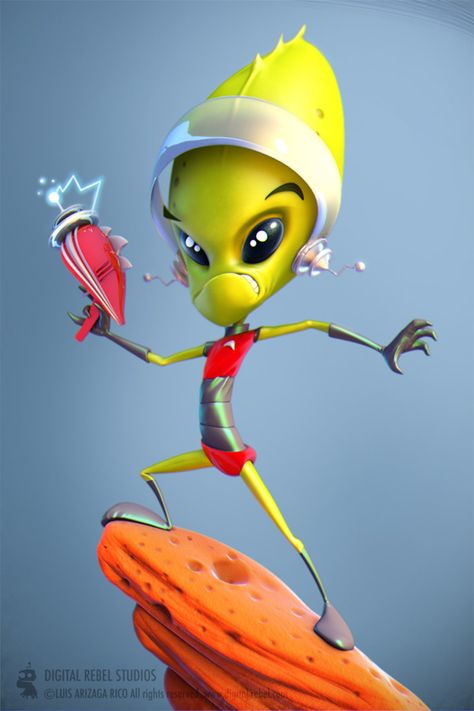 https://www.behance.net/gallery/5384895/Alien-pinup Arte Alien, Alien Character, Comic Manga, Image 3d, Laser Tag, Film D'animation, Alien Art, 3d Cartoon, Arte Fantasy