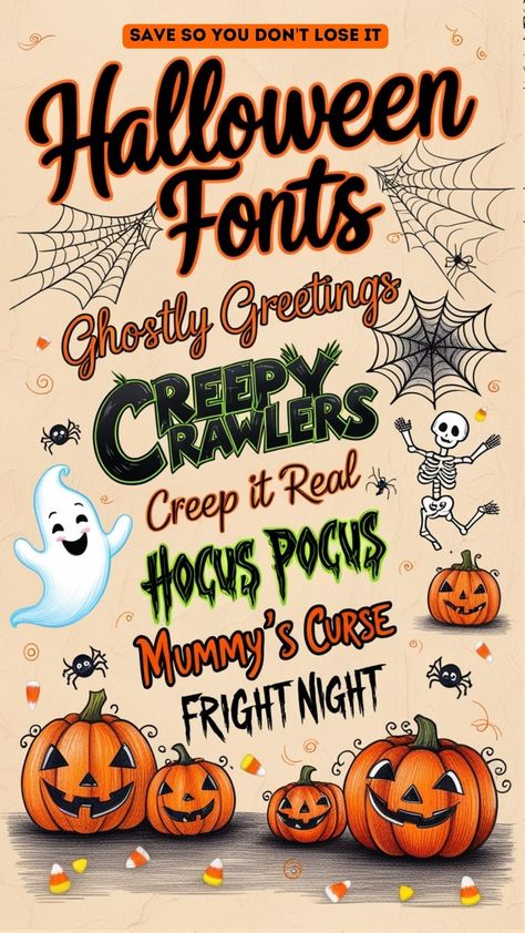 Learn how to use Halloween fonts on Canva for stunning visuals that capture attention. Create captivating graphics with ease this spooky season! 🎉👻 #CanvaFonts Halloween Fonts Alphabet, Halloween Typography, Halloween Font, Unique Lettering, Halloween Fonts, Fright Night, Fonts Alphabet, Lettering Fonts, Spooky Halloween