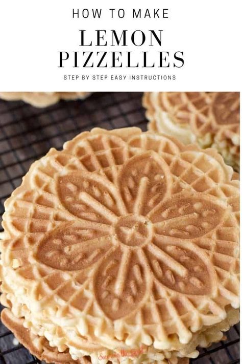 Lemon Pizzelle Recipe, Pizelle Recipe, Italian Cookie Recipe, Pizzelle Maker, Pizzelle Cookies, Pizzelle Recipe, Peanut Butter Blossom Cookies, Christmas Cookie Recipe, Italian Cookie Recipes