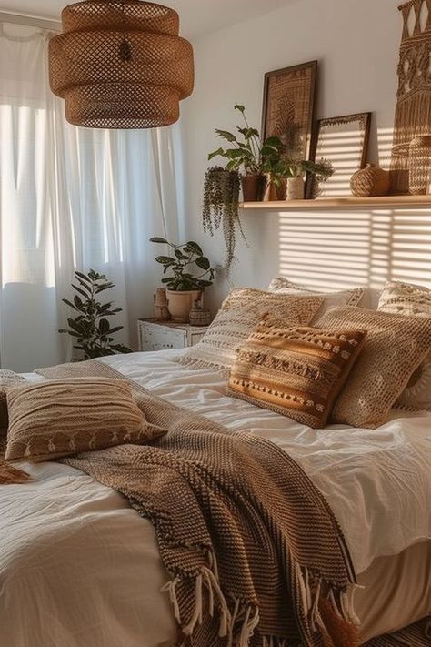 Bohemian Bedroom Decor, Redecorate Bedroom, Boho Room, Tiny Bedroom, Bedroom Boho, Room Makeover Bedroom, Rustic Bedroom, Cozy Room, Room Inspiration Bedroom