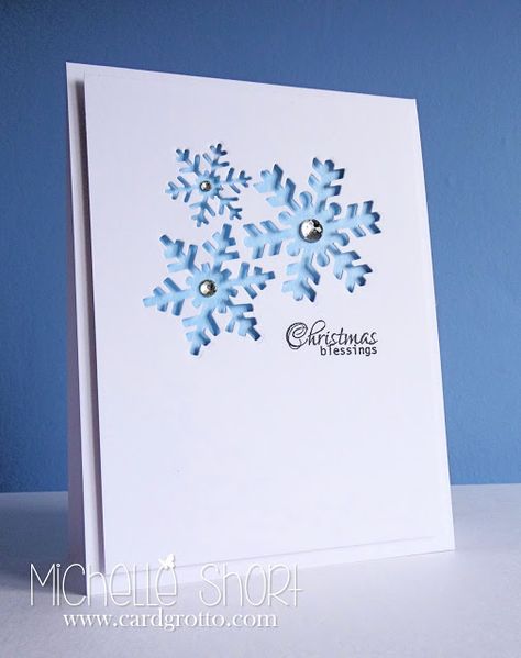 The Card Grotto: Let It Snowflake - DTDF Sizzix Christmas Cards Ideas, Sizzix Christmas Cards, Stamp Christmas Cards, Cricut Christmas Cards, Die Cut Christmas Cards, Simple Christmas Cards, Snowflake Cards, Christmas Card Inspiration, Christmas Blessings