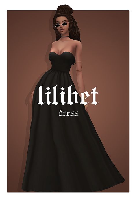 LILIBET DRESS | Grimcookies on Patreon Sims 4 Wedding Dress, Summertime Vibes, Pelo Sims, Sims 4 Game Mods, Sims 4 Mm Cc, Sims 4 Dresses, Look Formal, Sims 4 Mm, Sims Four