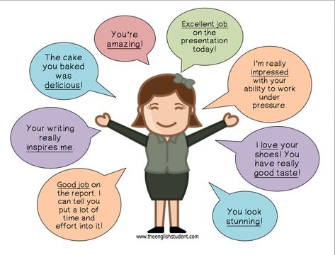 Different ways to compliment someone http://www.theenglishstudent.com/1/post/2013/11/how-to-give-someone-a-good-compliment.html Classroom English, Esl English, Christmas Verses, Compliment Someone, Social Skills Groups, Responsive Classroom, Esl Vocabulary, Other Ways To Say, Conversation Skills