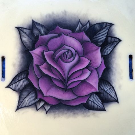 Rose Tattoos Color, Edgy Rose Tattoo, Purple Rose Tattoo, Satanic Tattoo, Rose Tattoo Cover Up, Colorful Sleeve Tattoos, Rose Quilts, Basketball Tattoos, Blessed Tattoos