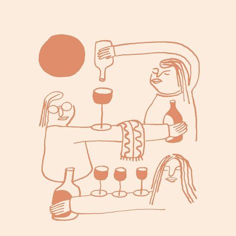 Ty Williams on Instagram: ““Afternoon Fizz”” Ty Williams Art, Ty Williams, Wine Vibes, Wine Wall, Mood And Tone, Brand Book, Doodle Illustration, Modernism, Art Inspo