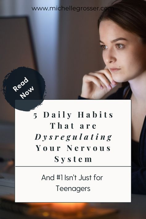 Do you ever feel like you’re running on autopilot, stuck in a cycle of stress, overwhelm, and burnout? 

Your nervous system is the control center for everything you experience in your body—whether you feel calm or on edge, how you react to stress, and even how you connect with others. 

Your nervous system doesn’t just control how you feel, think, and act; it’s also influenced by your daily habits and routines.  Some of your habits might be great for your nervous system and others, not so much. Calming Nervous System, How To Calm Your Nervous System, Regulate Nervous System, Habits And Routines, Nervous System Regulation, Control Center, Making Excuses, Daily Habits, Stay Healthy