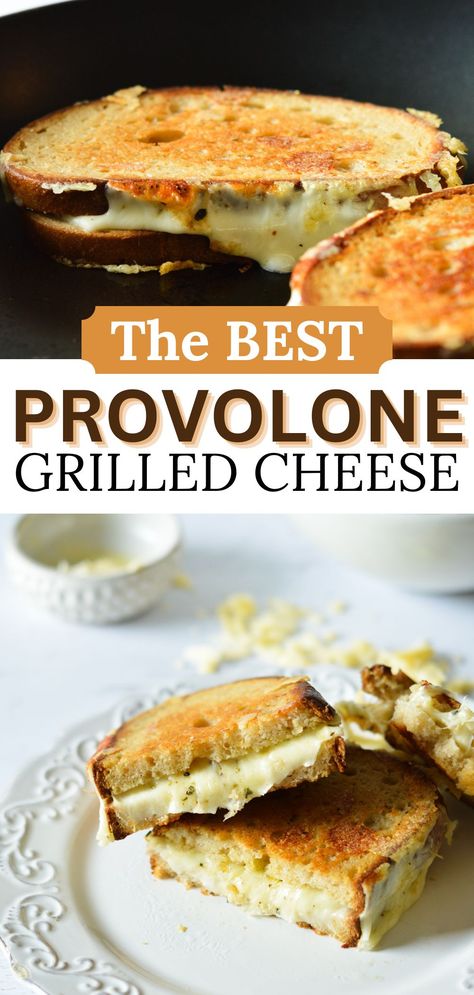 grilled cheese sandwiches Recipes Using Provolone Cheese, Recipes With Provolone Cheese, Provolone Cheese Recipes, Swiss Grilled Cheese, Provolone Grilled Cheese, Provolone Recipes, Grill Cheese Roll Ups, Grilled Cheese Recipes Gourmet, Cheese Ideas