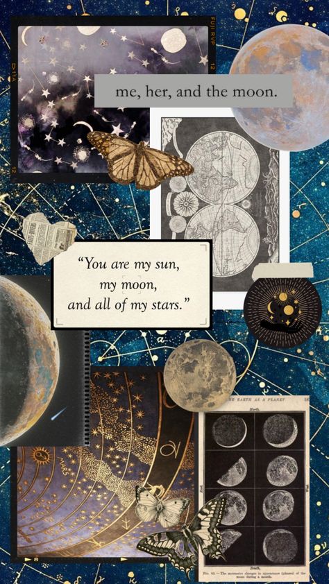 Moon Astrology Aesthetic, Astrology Wallpaper Aesthetic, Pack Up The Moon, Moon Astrology Wallpaper, Astrology Backgrounds, Dark Astrology Aesthetic Wallpaper, Moon Aesthetic Collage, 70s Aesthetic Wallpaper, Astrology Wallpaper