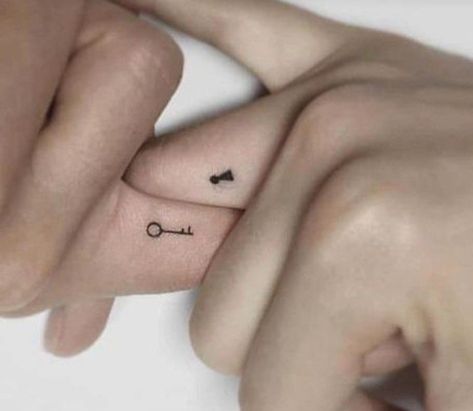 Friend Tattoos Unique, Best Friend Tattoos Unique, Tattoos Unique Meaningful, Unique Couple Tattoos, Hole Tattoo, Cute Matching Tattoos, Couple Tattoos Unique, Key Tattoos, Tattoos Unique