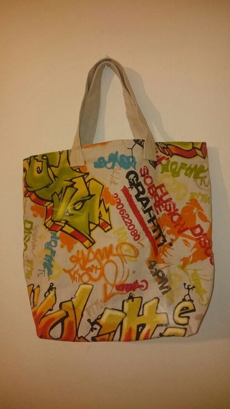 Graffiti tote bag Graffiti Bag, Eco Bag, Bag Design, Printed Tote Bags, Tote Bag Design, 1 Year, Bags Designer, Graffiti, Reusable Tote Bags