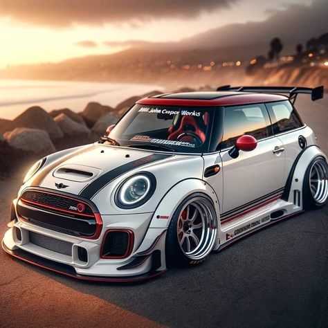 Mini Cooper Tuning, Mini Cooper Custom, New Mini Cooper, Stylish Car, Pocket Rocket, Monster Car, Cool Old Cars, Mini Coopers, Car Racer