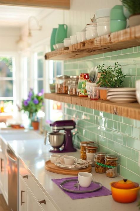 Choosing the right backsplash can dramatically alter the look and feel of your kitchen. A well-chosen backsplash serves not only as a practical moisture barrier but also as a pivotal design element in your home’s aesthetic. In this post, I’ve gathered 37 diverse kitchen backsplash ideas, each with its own unique charm and style. From sleek and modern to rustic and cozy, these ideas are sure to inspire your next project. Patterned Tile Backsplash, White Tile Backsplash, Bright Kitchen, Barcelona Apartment, Kitchen Backsplash Ideas, House Aesthetic, Flat Ideas, Cottage Kitchens, Personalized Kitchen