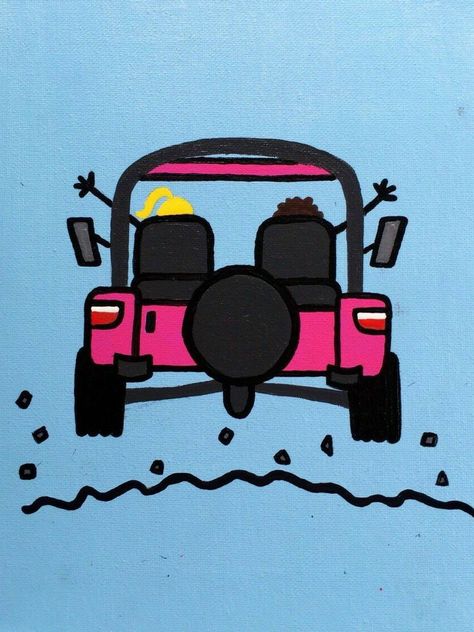 Jeep Paint Ideas, Jeep Drawing, Formal Cooler Ideas, Jeep Art, Kids Jeep, Jeep Wave, Car Sticker Design, Cow Clipart, Coastal House