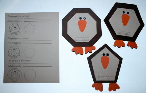 FREE printables. Silly Shaped Penguins II Penguin Activities, Shapes Lessons, Shapes Preschool, Winter Preschool, Shapes Activities, Shape Crafts, Toddler Art, Preschool Art, Winter Fun