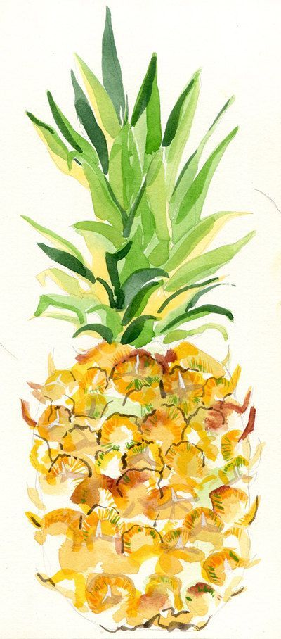 Pineapple Painting, Fruit Watercolor, Fruit Artwork, Pineapple Chunks, Pineapple Party, Watercolor Pineapple, Watercolor Water, Watercolor Food, Watercolor Fruit