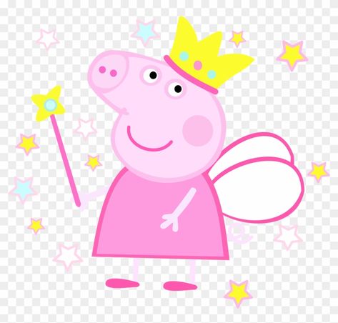 Peppa Pig Fairy Princess Free Printable, Peppa Pig Clipart, Peppa Pig Png, Manners Preschool, Peppa Pig Fairy, Peppa Pig Cake Topper, Pig Clipart, Pig Png, Wings Png