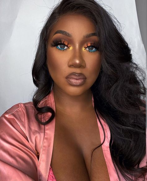 Black Women Eye Makeup, Everyday Makeup Tutorials, Brown Girls Makeup, Eyebrow Makeup Tips, Cute Eye Makeup, Makeup For Black Skin, Glam Makeup Look, Unique Makeup, Glamour Makeup