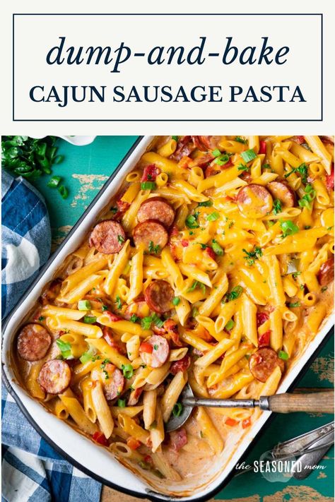 Sausage Pasta Casserole, Andouille Sausage Pasta, Cajun Sausage Pasta, Andouille Sausage Recipes, Creamy Cajun Pasta, Sausage Pasta Bake, Cajun Sausage, Sausage Pasta Recipes, Homemade Cajun Seasoning