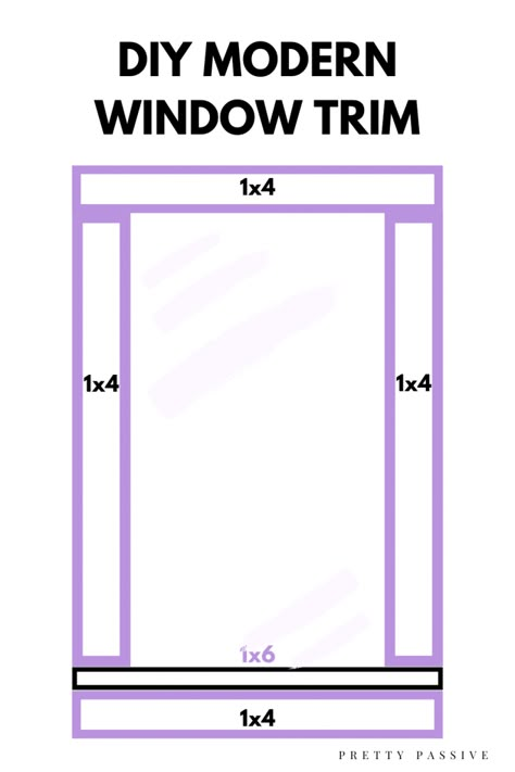 Diy modern window framing or casing or trim or whatever you call it. Cut list for new wood window trim makeover! Flat Window Casing, Diy Door And Window Trim, How To Finish A Window Frame, Window Frame Ideas Moldings Modern, Flat Window Trim Interior, Modern Farmhouse Window Casing, Modern Craftsman Window Trim, Basic Window Trim, Simple Farmhouse Window Trim