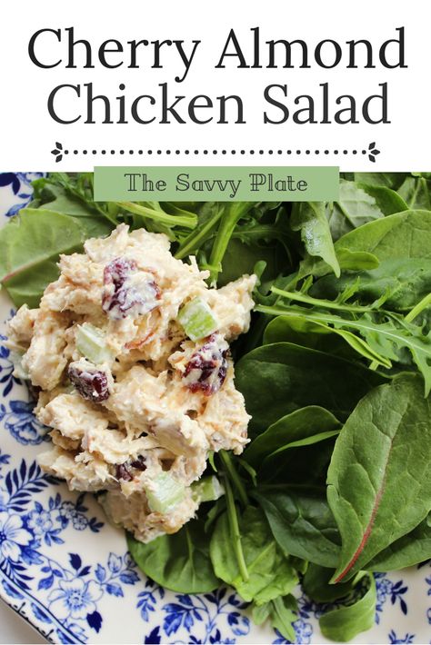 Almond Chicken Salad, Cherry Chicken, Fruit Plus, Recipes Savory, Almond Chicken, Green Veggies, Chicken Salad Recipe, Cherry Almond, Dried Cherries