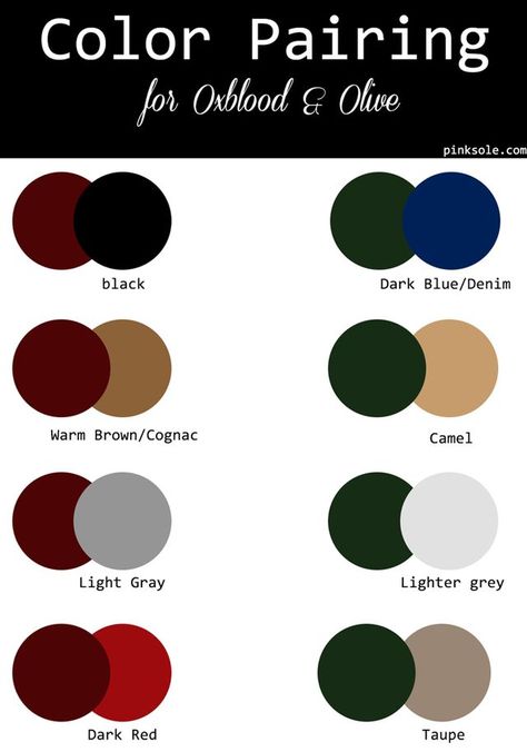 Color Crush :: Oxblood X Olive Wardrobe Color Guide, Colour Combinations Fashion, Color Combos Outfit, Color Combinations For Clothes, Good Color Combinations, Green Makeup, Nails Winter, Super Nails, Trendy Hair Color