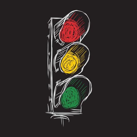 Outdoor Restaurant Design, Light Tattoo, Traffic Lights, Summer Illustration, Hand Logo, Tattoo Designs And Meanings, Hand Drawn Illustration, Stop Light, Traffic Light