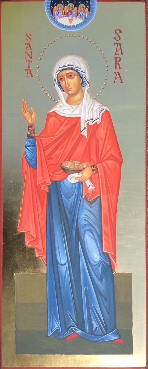 St. Sarah the Righteous by Maria Crespi Marciandi Saint Costume, Female Saints, Santa Sara, Eastern Orthodox Church, All Saints Day, Eastern Orthodox, Heart Of Jesus, Old Testament, Orthodox Icons