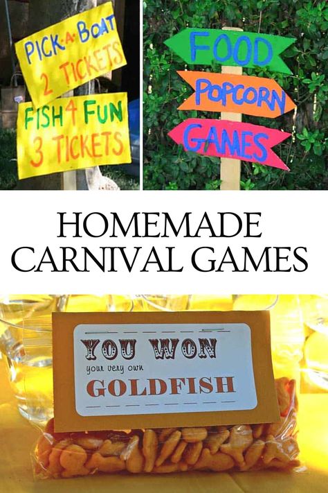 Homemade Carnival Games Diy Carnival Tickets, Fair Activities Carnival Games, Indoor Carnival Games For Adults, Creative Carnival Games, Carnival Food At Home, Carnival Water Games, Carnival Games At Home, Fair Themed Activities, Carnival Gift Ideas