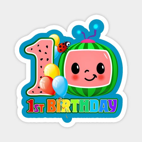 Coco Melon Stickers Printable, Coco Melon Birthday Shirts, Coco Melon Cake Ideas 1st Birthday, Happy 1st Birthday Cocomelon, Cocomelon Cake Topper Printable Free Happy Birthday, Topper Cocomelon Happy Birthday, Cocomelon Number 1, Coco Melon 1st Birthday, Cocomelon Happy Birthday Topper