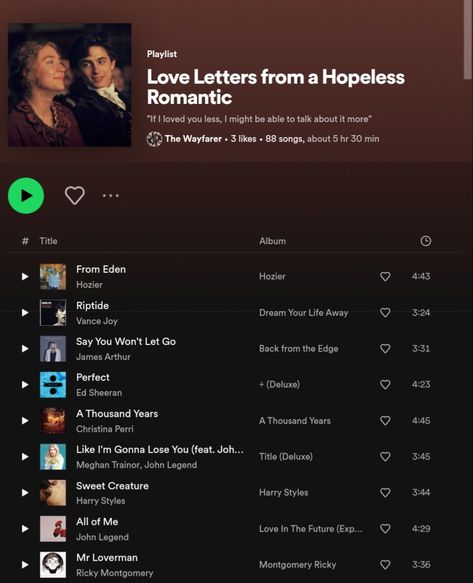 Spotify Romantic Playlist Names, Song That Remind Me Of Him, Romantic Song Playlist, Romance Playlist Name Ideas, Romance Songs Playlist, Pov Your In Love Songs, Forbidden Love Songs, Spotify Playlist For Boyfriend, Unrequited Love Songs Playlist